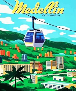 Medellin Colombia Poster paint by number