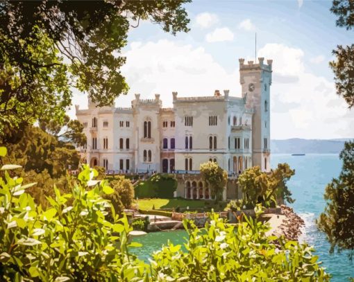 Miramare Castle Trieste paint by number