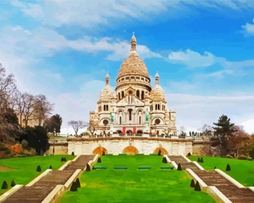 Montmartre Sacre Coeur Basilica paint by number