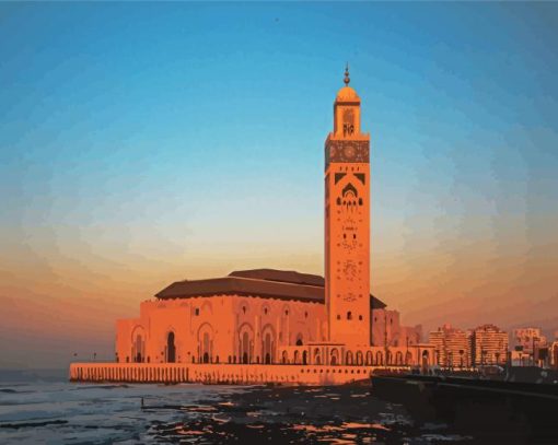 Morocco Hassan II Mosque paint by number