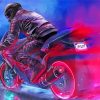 Motorbike Driver Art paint by numbers