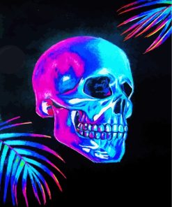 Neon Skull Head paint by numbers