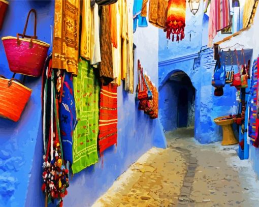 Old Medina Chefchaouen paint by number