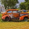 Old Rusted Car paint by number