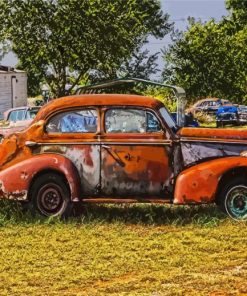 Old Rusted Car paint by number