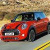 Red Mini Cooper paint by numbers