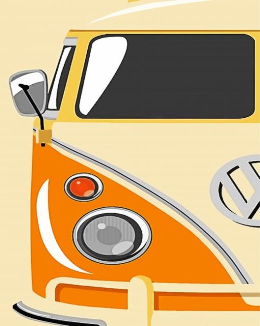 Orange Autcaravan Camper paint by number