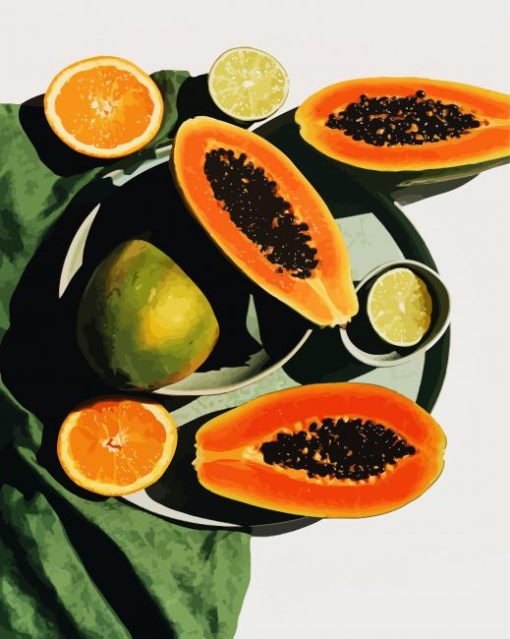 Papaya And Citrus Orange paint by number