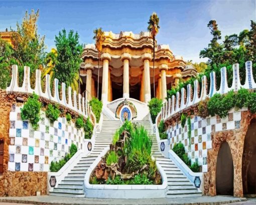 Park Guell Barcelona paint by numbers