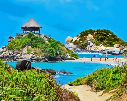 Parque National Tayrona Columbia paint by number