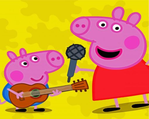 Peppa Pigs Musicians paint by number