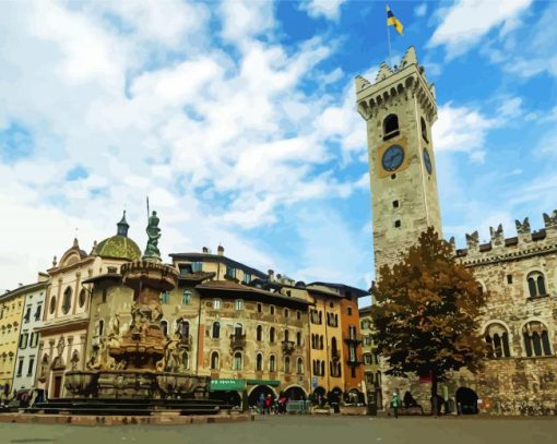 Piazza Duomo Trento Trentino paint by number