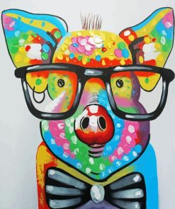 Pig With Glasses paint by number