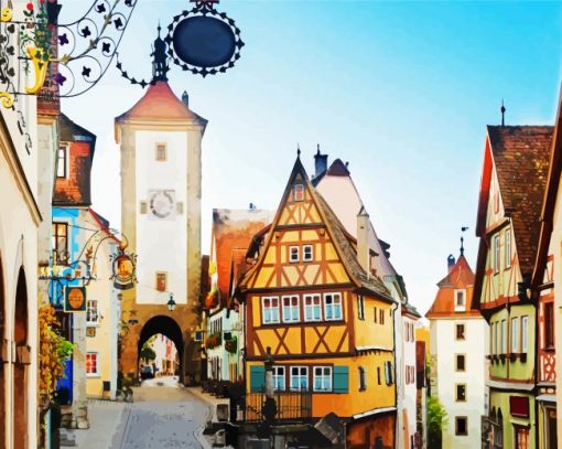 Plonlein Rothenburg Ob Der Tauber Town paint by number