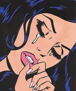 Pop Art Girl Crying paint by number