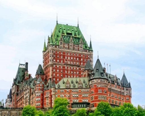 Quebec Chateau Frontenac paint by number