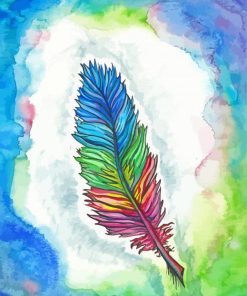 Rainbow Feather paint by number