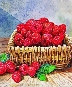 Raspberries Basket paint by number