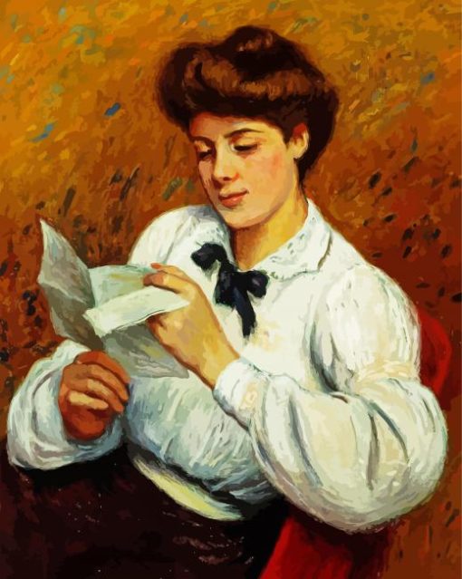 Reading The Letter Art paint by numbers