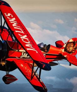 Red Biplane paint by number