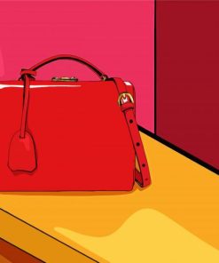 Red Handbag paint by number