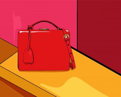 Red Handbag paint by number