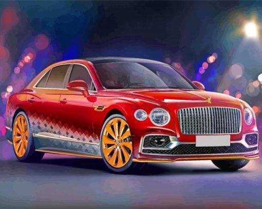 Red Luxury Bentley paint by numbers