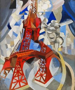 Robert Delaunay Red Eiffel Tower paint by number