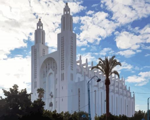 Sacred Heart Cathedral Casablanca paint by number