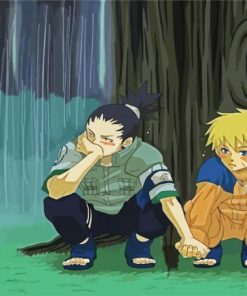 Shikamaru And Little Naruto paint by number