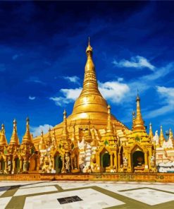 Shwedagon Pagoda Yangon paint by number