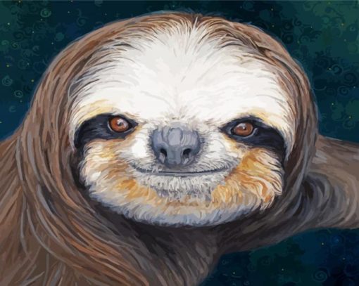 Sloth Face paint by number