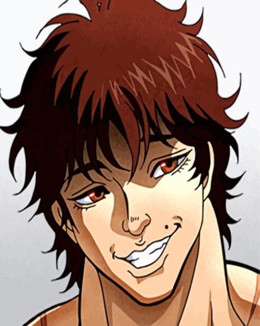 Smiling Baki The Grappler paint by number