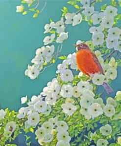 Spring Robin paint by numbers