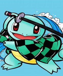 Squirtle Tanjiro paint by number