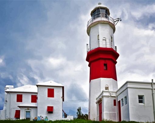 St Davids Lighthouse Bermuda paint by numbers