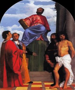 St Mark Enthroned By Tiziano paint by numbers