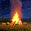 Starry Night Bonfire paint by number