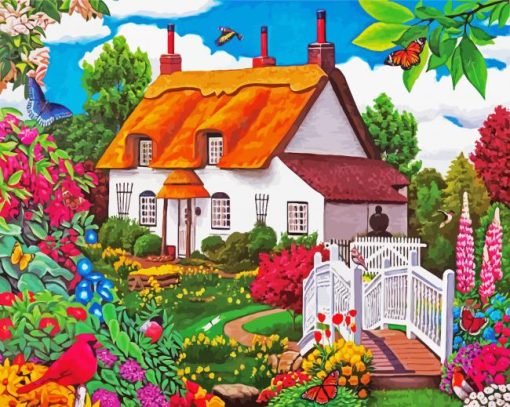 Summer Garden Cottage paint by numbers