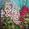 Summer Hollyhocks paint by numbers