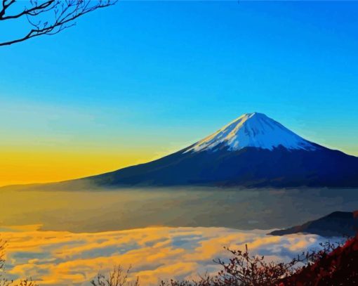 Sunrise At Mt Fuji paint by numbers