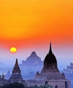 Sunset In Bagan Myanmar paint by number