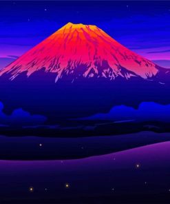 Sunset Mt Fuji paint by number