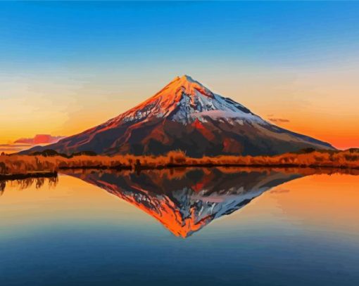 Taranaki Mountain paint by number