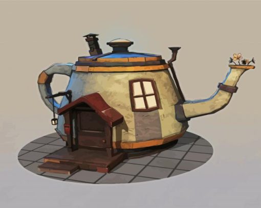 Teapot House paint by number