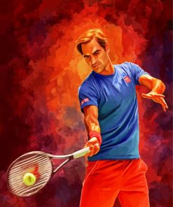 Tennis Player Roger Federer paint by number