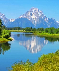 Teton Range Snake River Wyoming paint by numbers