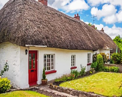 Thatched paint by number