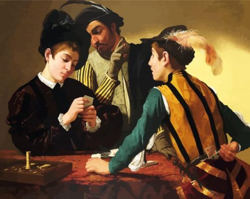 The Cardsharps Caravaggio paint by number