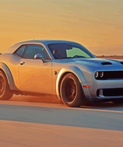 The Dodge Challenger Hellcat paint by numbers